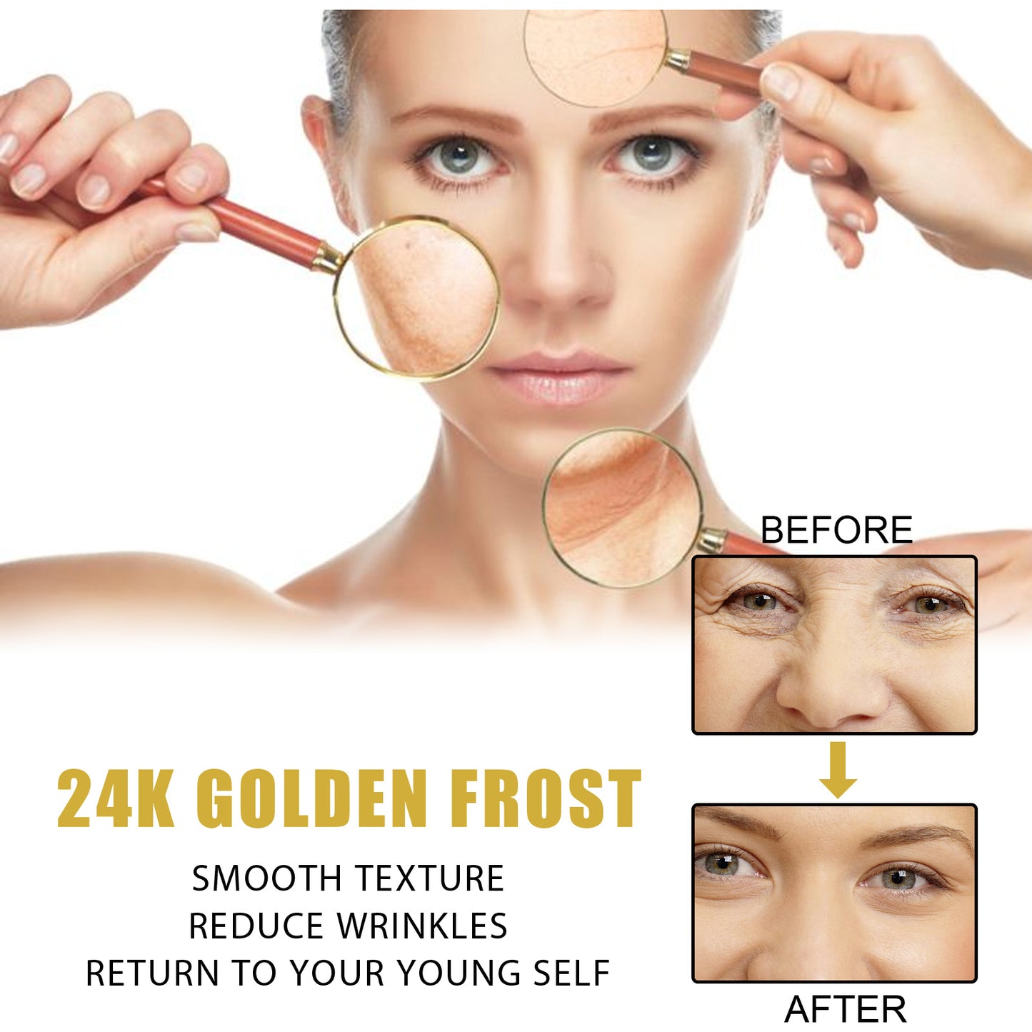 EELHOE 24K Gold Repair Tender Eye Cream, Hydrates Firms And Reduces Fine Lines And Dark Circles Eye Cream