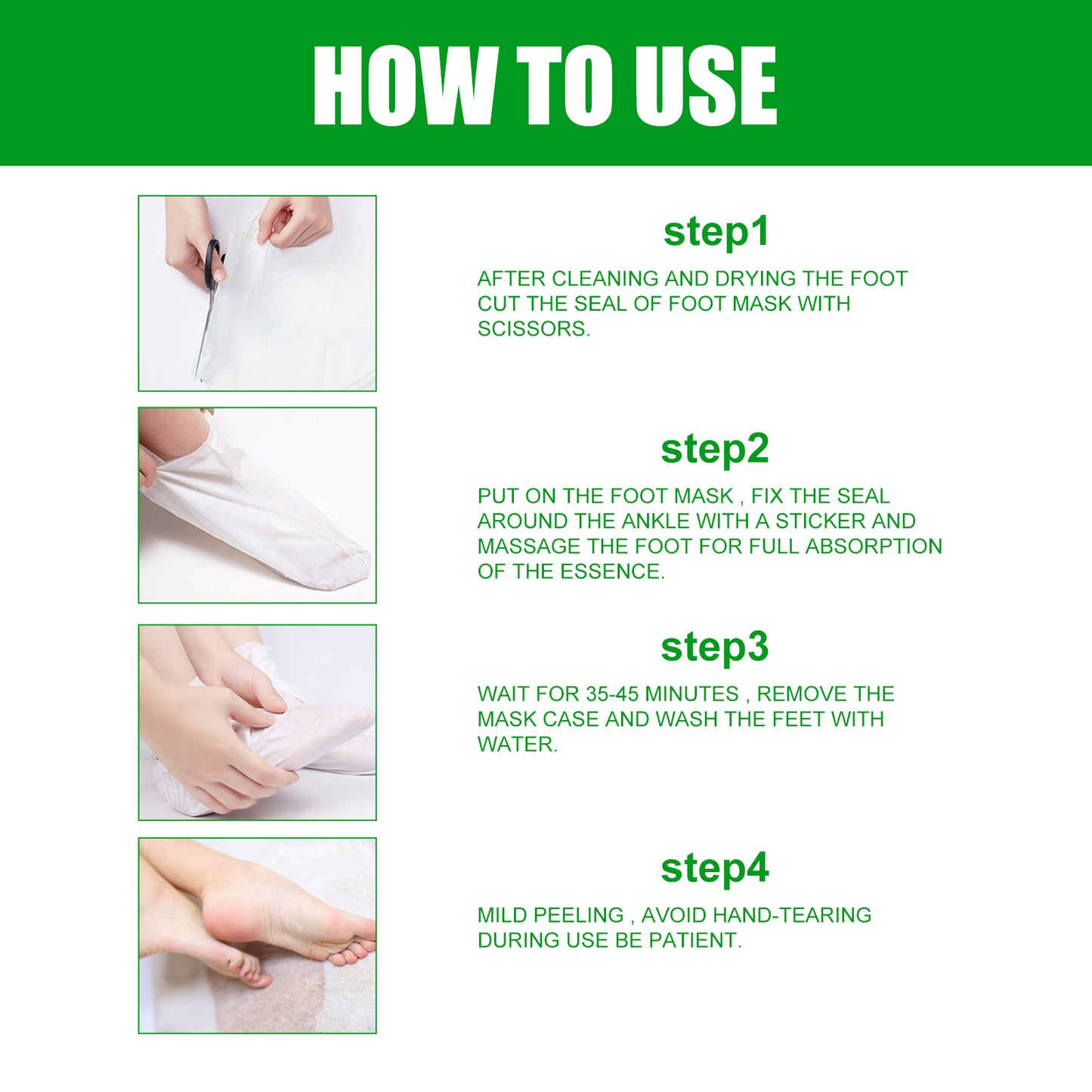EELHOE Aloe Vera Foot Mask, Moisturizing Anti-Cracking, Dead Skin Removal, Tender Skin Care Foot Mask